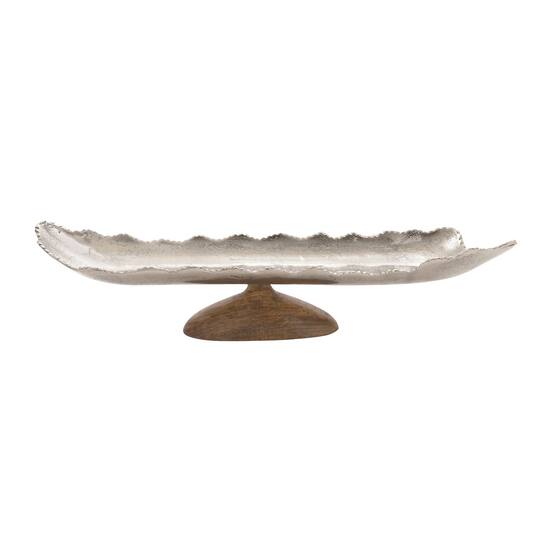 30" Silver Aluminum Tray with Stand
